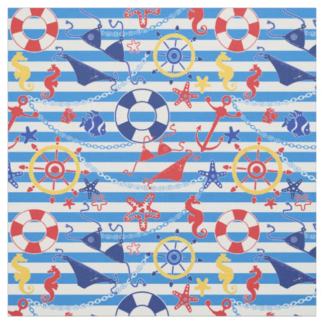 Voile La Mer Tissu Nautique (Échantillon)