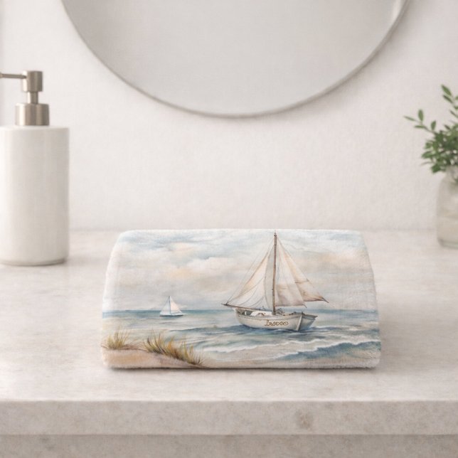 Voile paisible Watercolor Côte (Créateur téléchargé)