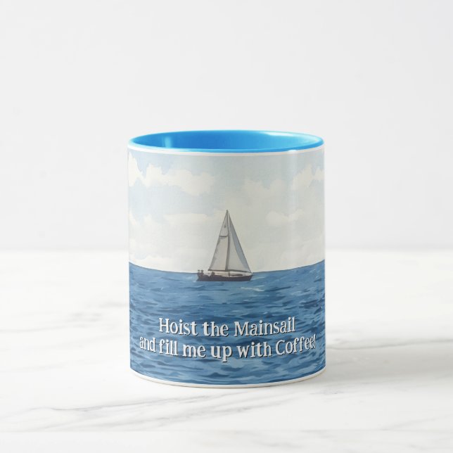 Voile Voilier Art amusant café Mug Cup (Centre)