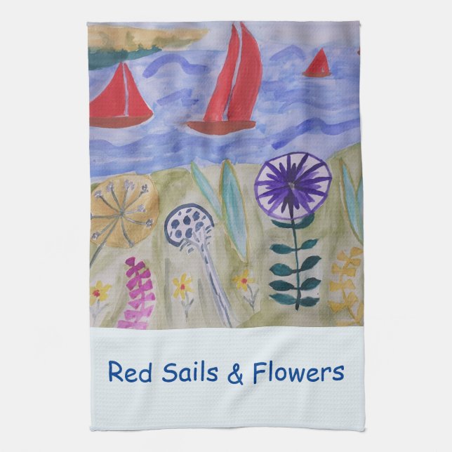 Voiles rouges & Fleurs Torchon (Vertical)