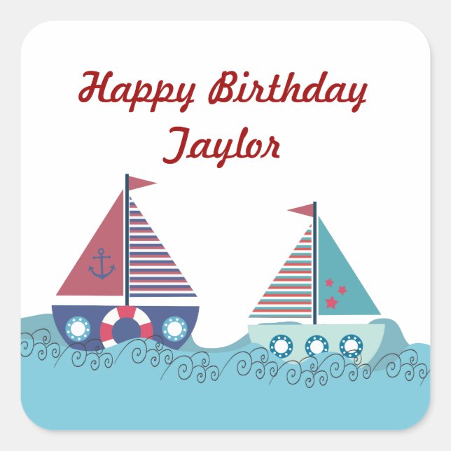 Voilier Bateau à voile Sticker bleu marine (Devant)