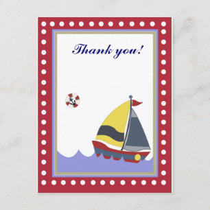 Voilier Bateau Red border Merci note plat