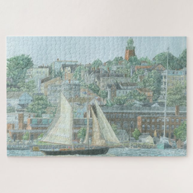 Voilier dans la baie de Casco 1014 pièces Puzzle (Horizontal)