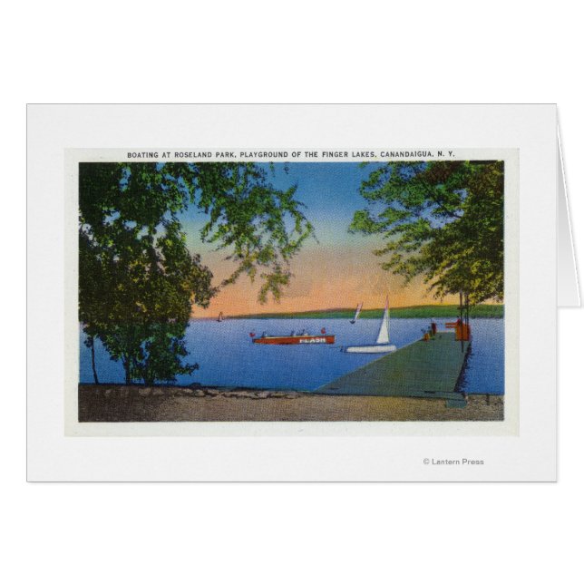 Voilier et bateau à moteur à Roseland Park Scene (Devant horizontal)