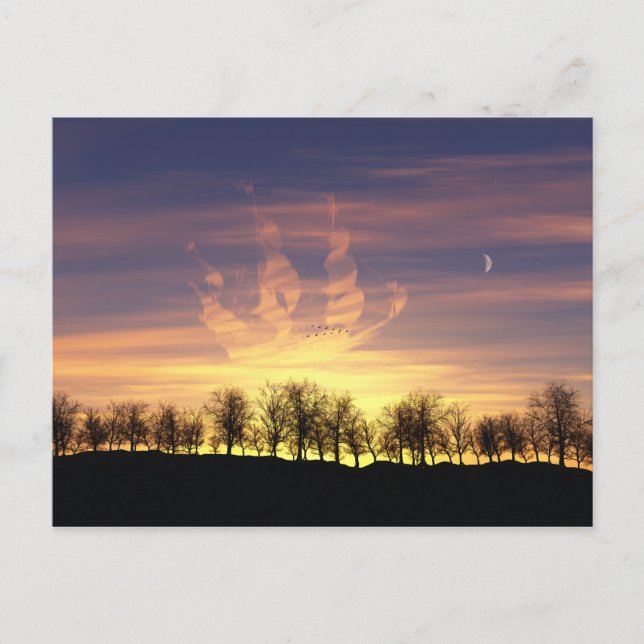 Voilier la carte postale du ciel nocturne (Devant)