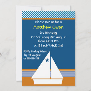 voilier Nautique Anniversaire Fête Invitation