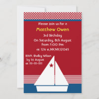 voilier Nautique Anniversaire Fête Invitation
