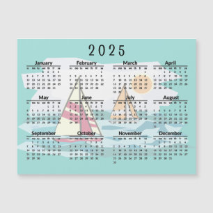 Voiliers Bateaux 2025 Calendrier Carte magnétique