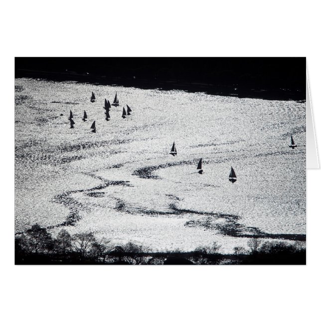 Voiliers en silhouette, bassin de Charles River, (Devant horizontal)