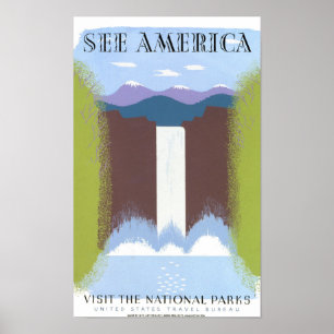 Voir America USA Poster vintage restauré