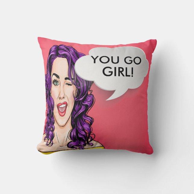 Voir Back Pop Art Lady Coussin (Recto)