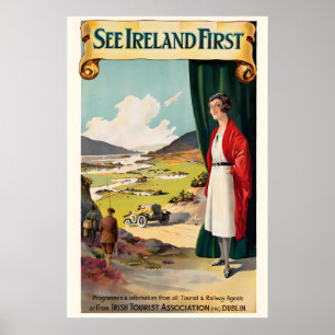 Voir d'abord l'Irlande Affiche de voyage vintage