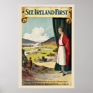 Voir d'abord l'Irlande Affiche de voyage vintage
