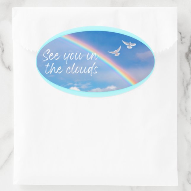 Voir Dans Les Nuages Stickers Ovaux 20 par feuille (Sac)