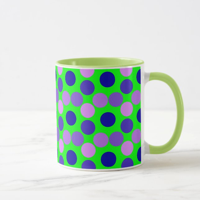 Voir des points pourpre vert Ringer Mug (Droite)
