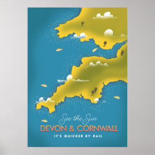Voir le Soleil - Devon & Cornwall affiche de voyag