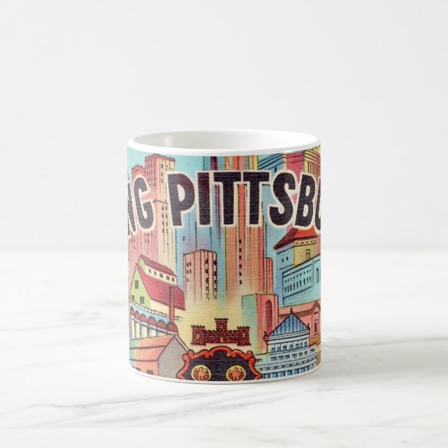 Voir Pittsburgh Illustrated Postcard Mug (Centre)