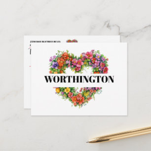 Voir Retour - Carte postale Coeur Floral