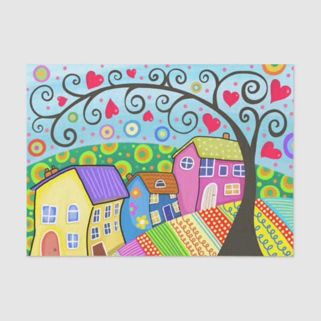 Voisinage des Coeurs d'Amour ! Papier Mousseline (Recto)