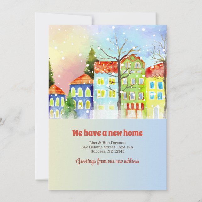 Voisinage neigeux Faire-part en mouvement (Devant)