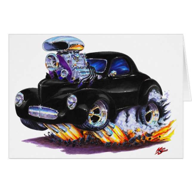 Voiture 1941 noire de Willys (Devant horizontal)