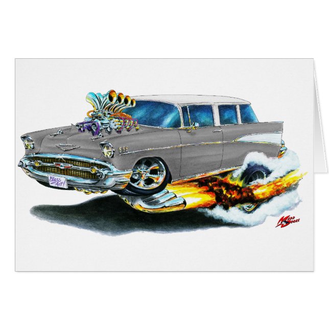 Voiture 1957 d'argent de nomade de Chevy (Devant horizontal)