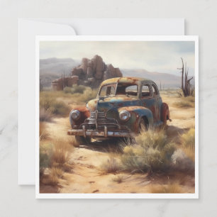 Voiture abandonnée dans le désert
