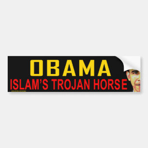 Voiture autocollant anti Obama "Cheval de Troie de l'Islam
