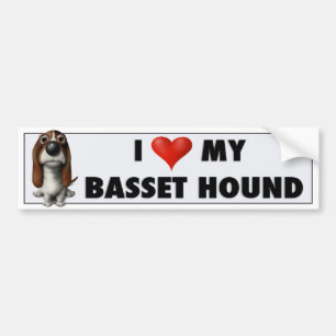 Voiture Autocollant BH1 d'amour de Basset Hound