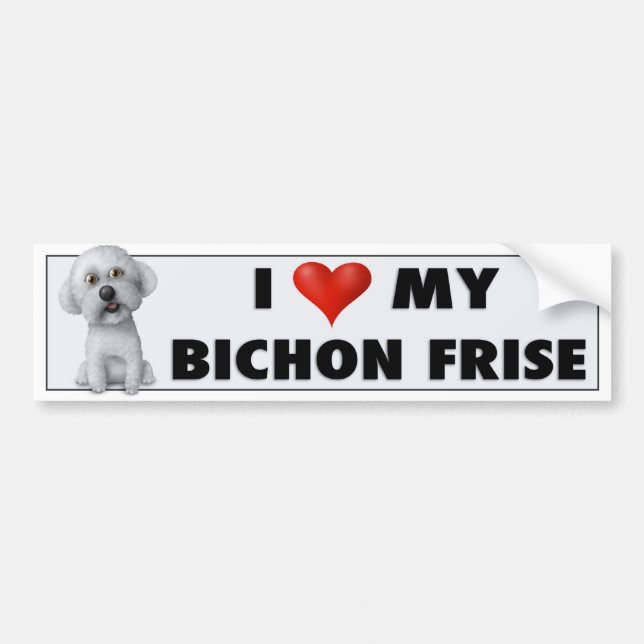 Voiture Autocollant d'amour de Bichon Frise (Devant)