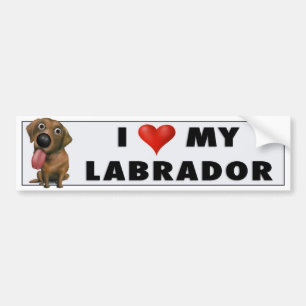 Voiture Autocollant d'amour de labrador retriever