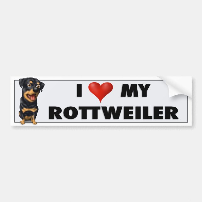 Voiture Autocollant d'amour de rottweiler (Devant)