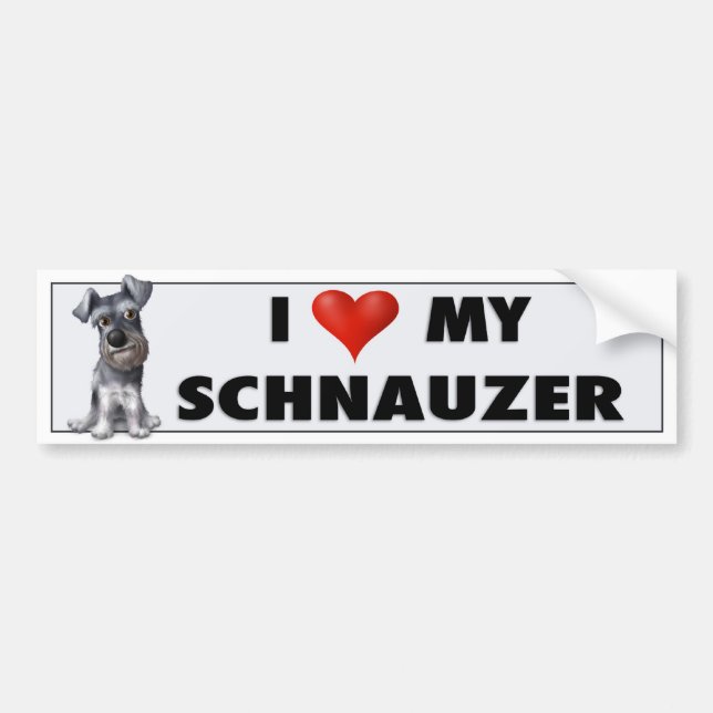 Voiture Autocollant d'amour de Schnauzer (Devant)