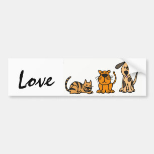 Voiture Autocollant de Bumber d'amour de chiens et de