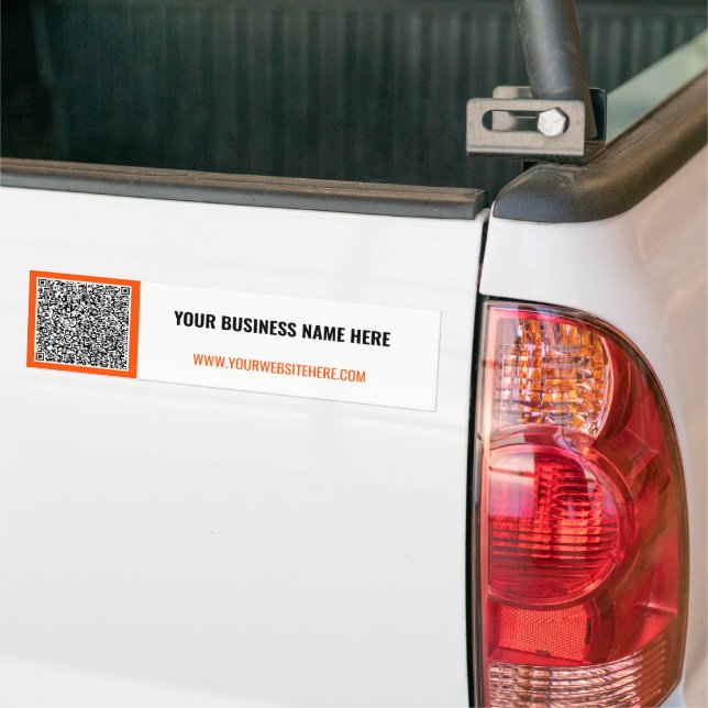 Voiture Autocollant de bumper avec code QR à scanner et te (Sur camion)