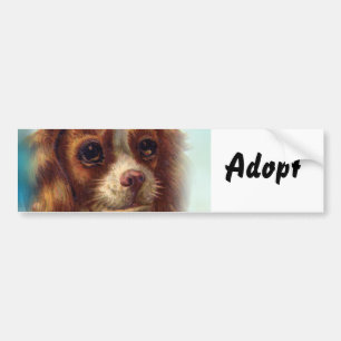 Voiture Autocollant de bumper Chien Chaton Adopté