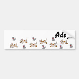 Voiture Autocollant de bumper Chien Chaton Adopté