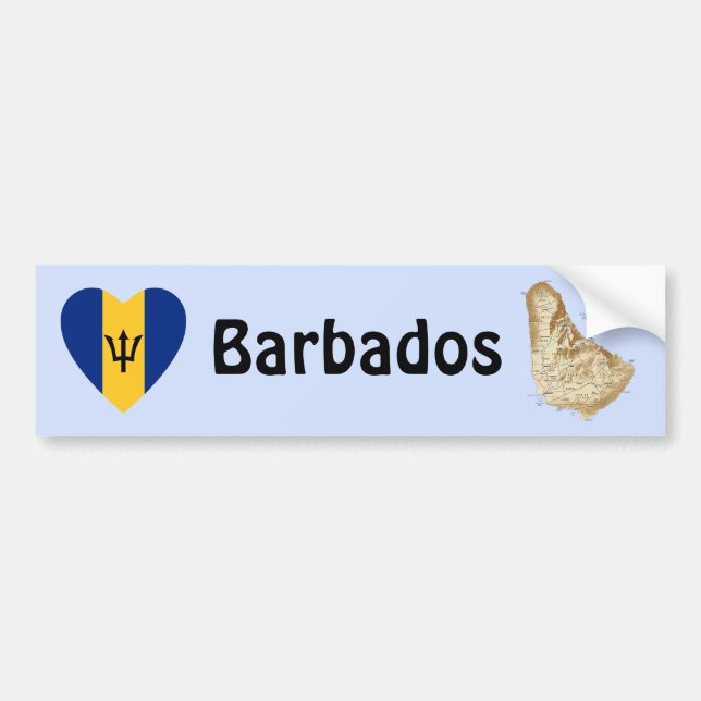 Voiture Autocollant de choc de drapeau de la Barbade en fo (Devant)