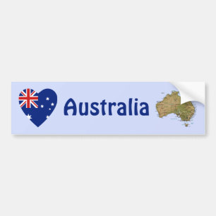Voiture Autocollant de drapeau australien en forme de cœur