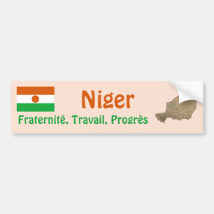Voiture Autocollant de drapeau + carte du Niger