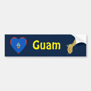 Voiture Autocollant de drapeau de Guam en forme de cœur +