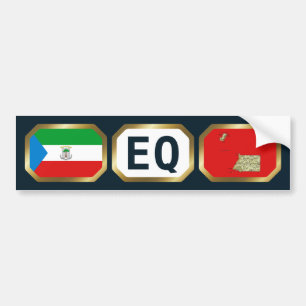 Voiture Autocollant de drapeau de Guinée équatoriale carte