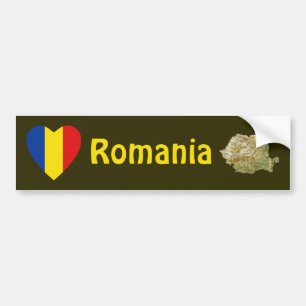 Voiture Autocollant de drapeau de la Roumanie en forme de 