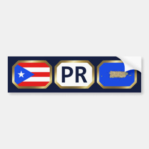 Voiture Autocollant de drapeau de Porto Rico Code de la ca