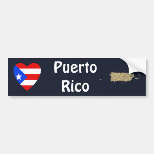 Voiture Autocollant de drapeau de Porto Rico en forme de c