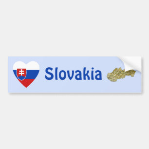 Voiture Autocollant de drapeau de Slovaquie en forme de cœ