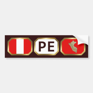 Voiture Autocollant de drapeau du Pérou Code Carte