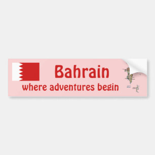 Voiture Autocollant de drapeau et de carte de Bahreïn
