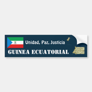 Voiture Autocollant de drapeau et de carte de Guinée Équat