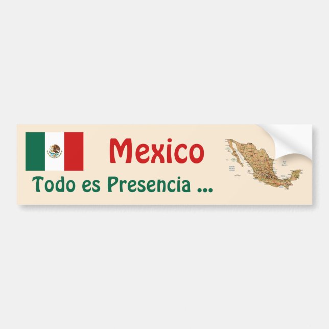 Voiture Autocollant de drapeau et de carte du Mexique (Devant)